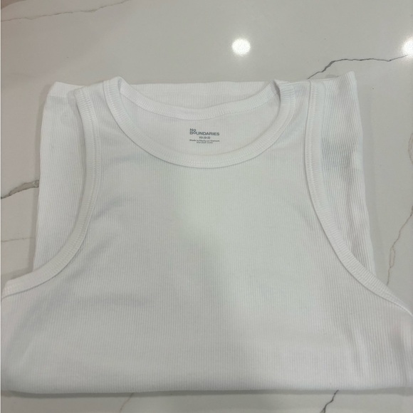 No Boundaries Tops - No Boundaries White Ribbed Tee XS